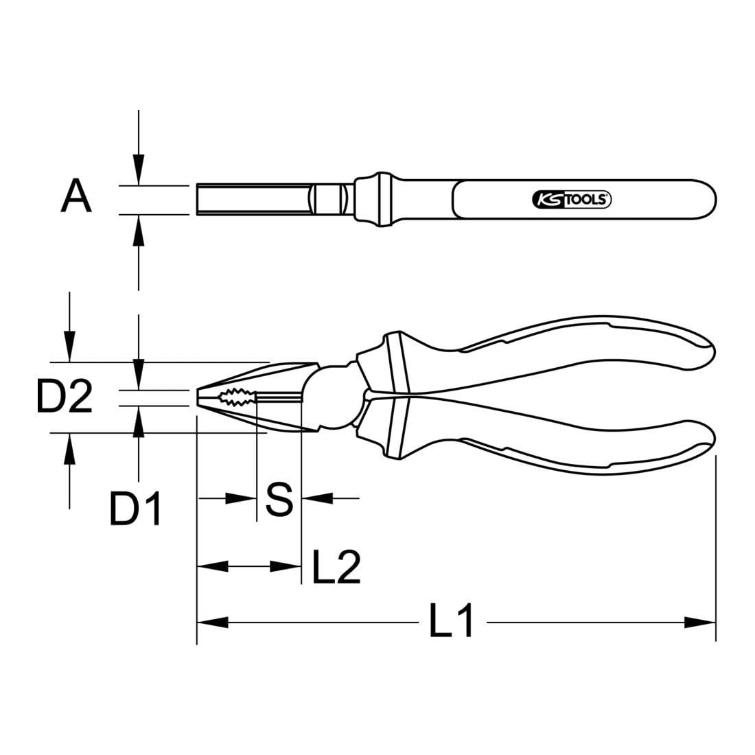 KS Tools Ergo Vde 175mm Combination Plier, Clear - Image 3