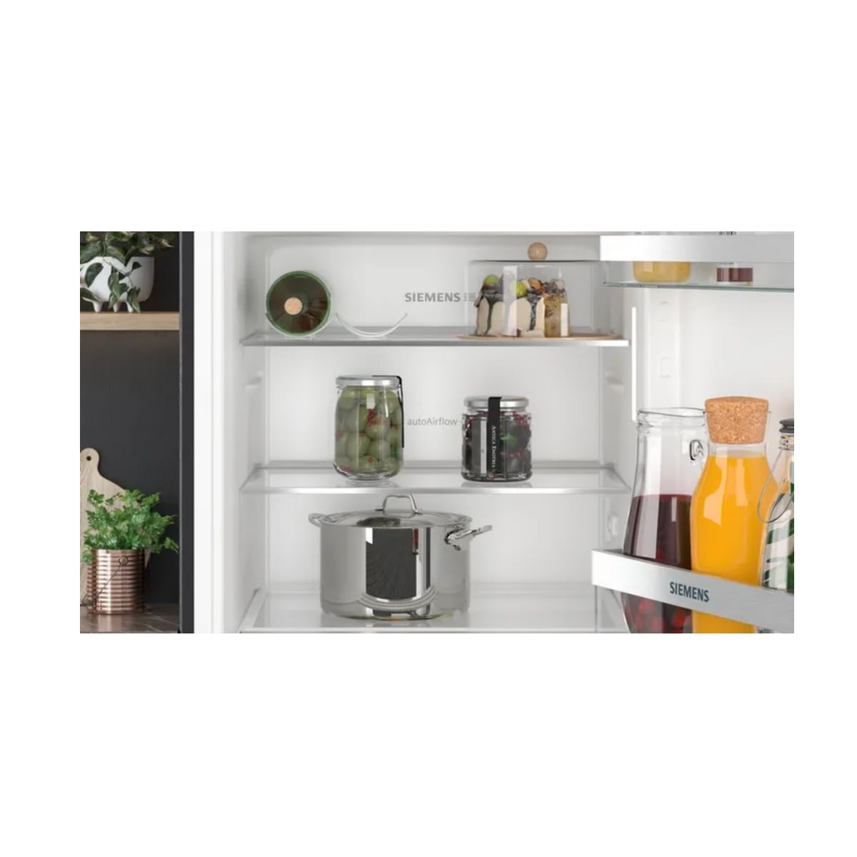 Siemens KI32LVFE0 Frigorifero da incasso iQ300, refrigeratore automatico integrato con congelatore, 102 x 56 cm, raffreddamento da 132 l, congelatore da 15 l, freshBox, illuminazione LED, superCooling