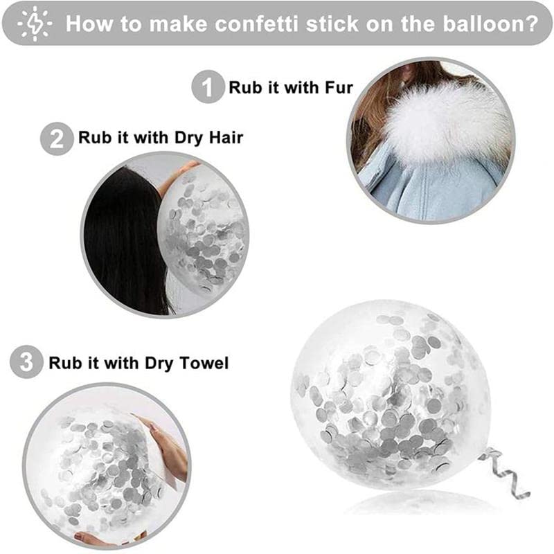 Image of Party Propz Silver Balloons for Decoration - 10Pcs Set with Foil Star Balloons for Decoration, Confetti, Metallic Balloons