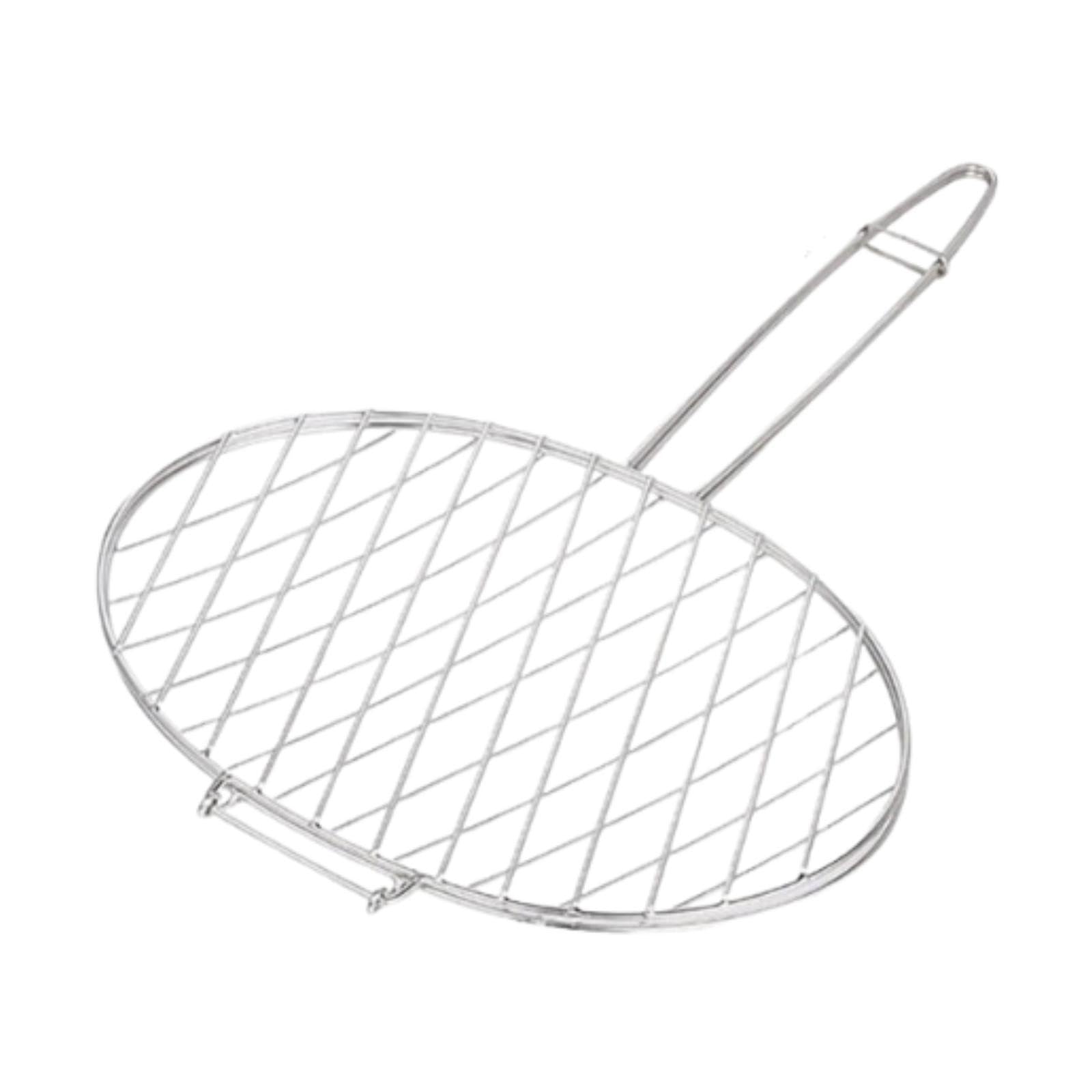 Soporte Grande Multiusos para Red de Pesca para Barbacoa, Herramienta para Asar Pescado al Aire Libre, Abrazadera para Parrilla, Cesta útil para Todo Tipo de barbacoas, Cesta con Pinza Acero
