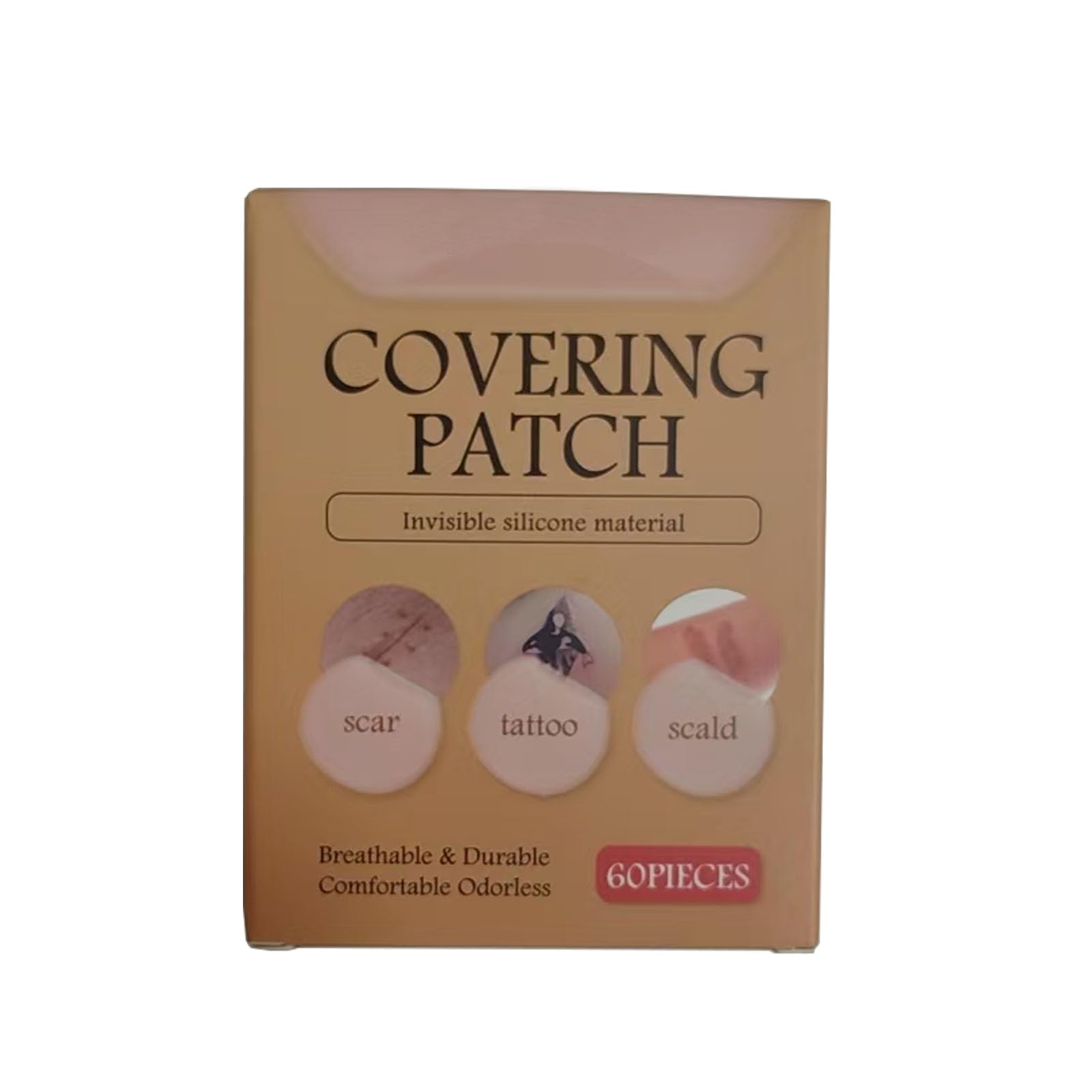 Tattoo Cover Up Tape,Waterproof Concealer Patch,Long Lasting Professional Scar Cover Stickers Ultra Thin Natural Sticker for Body Leg Tattoo, Scars, Dark Spots,Birthmarks,Gift for Men and Women,60PCS