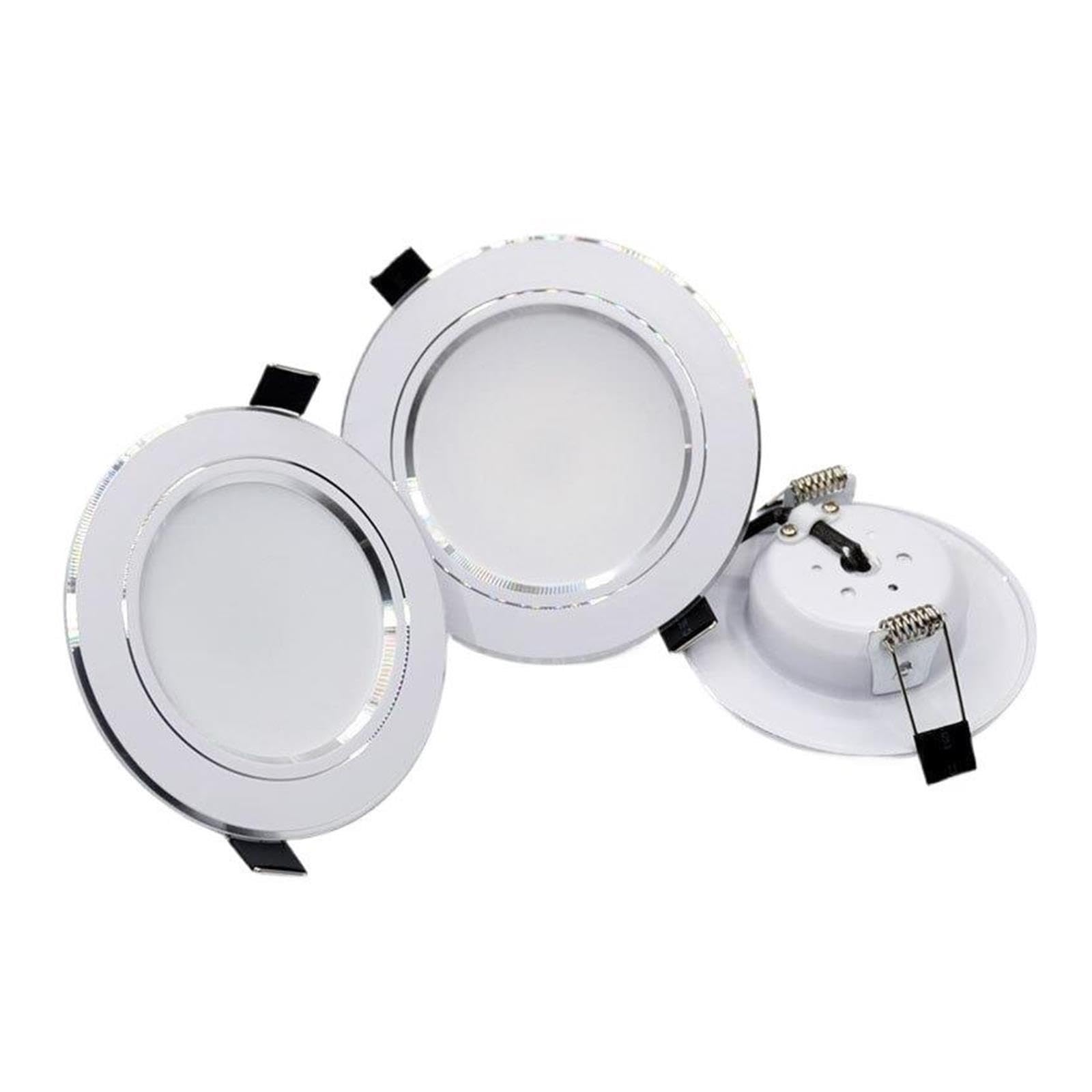 4 szt. Downlight LED 5-15W 110-230V srebrny okrągły