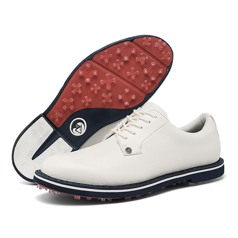 Men's Golf Shoes, Traditions Spike, Shock-Absorbing Lace-Up Sneakers with Rubber Base, Ideal for Outdoor Sports and Ball Games, Sports Shoes | Laceup Design | Rubber Base