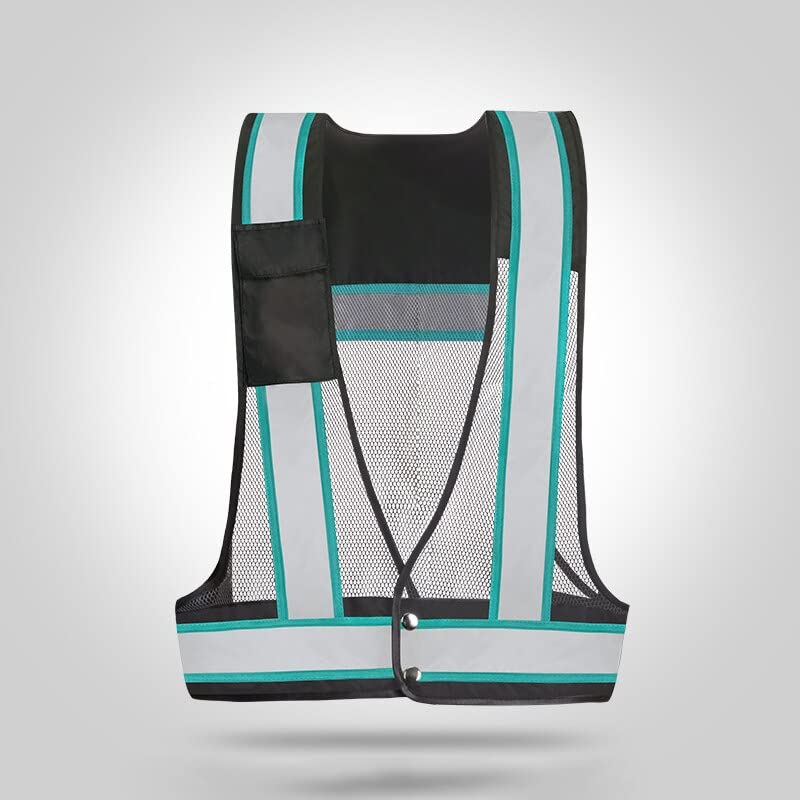 AAPIE Gilet di Sicurezza per Moto da Uomo Gilet da Corsa Gilet ad Alta visibilità Abbigliamento da Corsa Riflettente per Guidatore con Tasca sul Petto