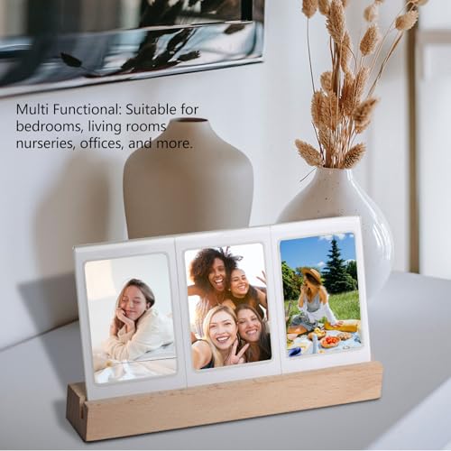 Light Up Photo Frame 3 Inch, Acrylic Picture Frame with Wood Base - Image 4