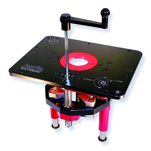 JessEm 02120 Mast-R-Lift II Router Lift + 02030 10-Piece Insert Ring Kit with Caddy Bundle