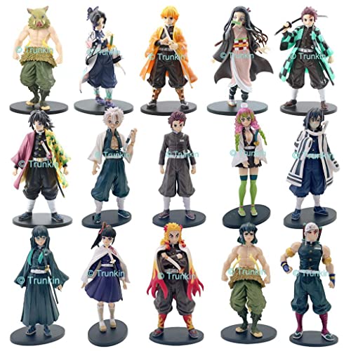 Image of Trunkin Demon Slayer Setof 15 Big Set C 15-17 Cm Figurines Anime Action Figure Kimetsu No Yaiba Hashira Set Tanjiro nezuko inosuke zenitsu kanae Toy Set Figures, PVC