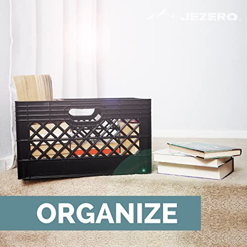 Jezero Milk Crate For Household Storage: The Ultimate Storage Tote For Groceries, Garages, Kayaking & Outdoor, Stackable Storage | Black, Plastic, 13" X 11" X 19”, (Mc24) #TOP5