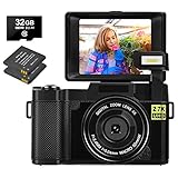 【Zwei Batterien und kostenlose 32 GB Micro SD-Karte】 Das Digitalkamera ist mit zwei Batterien und einer 32-GB-Micro-SD-Karte ausgestattet. Und die Digitalkamera unterstützt die Aufnahme während des Ladevorgangs. Mit der Digitalkamera können Sie Ihre glückliche Zeit lange aufzeichnen, ohne sich Gedanken über den schwachen Akku der Digitalkamera machen zu müssen. Mit dem einziehbaren Blitz der Kamera können Sie auch in dunklen Umgebungen klare Bilder aufnehmen.