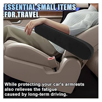 KITUREK 2PCS Car Front Seat Armrest Covers, Auto Seat Arm Rest Protector Replacement, Soft Elastic Fabric Armrest Covers, Vehicle Interior Decor Accessories (Black)