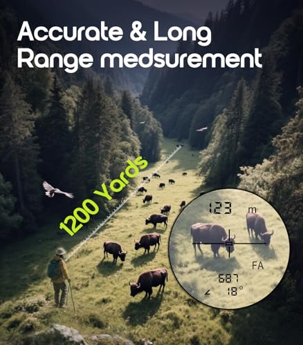 image for Flagfront Range Finder for Hunting, 1200 Yards Laser Rangefinder with 