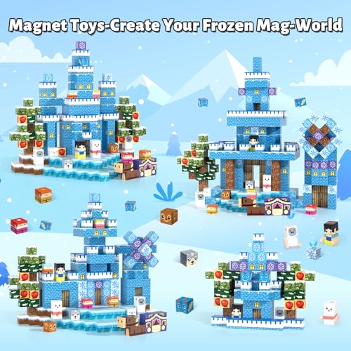 Gryxpox 150 Stück Magnetblöcke, magnetische Bausteine, Magnetblöcke für Kinder von 4 bis 8 Jahren, magnetische Würfel… – Ansicht 3