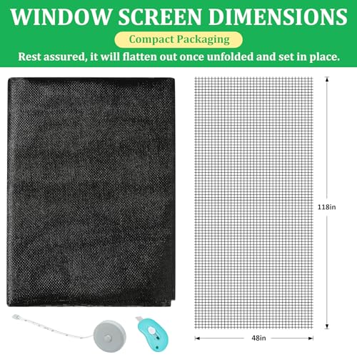 image for Amzjjle Windows Screen Replacement and Screen Door Repair Kit, 6Pcs Wi