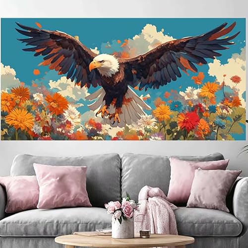 Diamond Painting Aigle Adulte 70x210cm pour décoration salon moderne