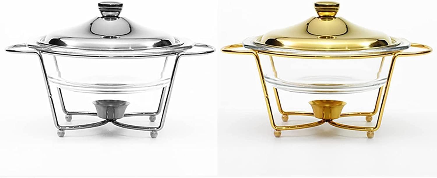 Set di scaldavivande da buffet, 2 litri, per buffet, catering, catering, con coperchio, per buffet, banchetti, catering, eventi, argento