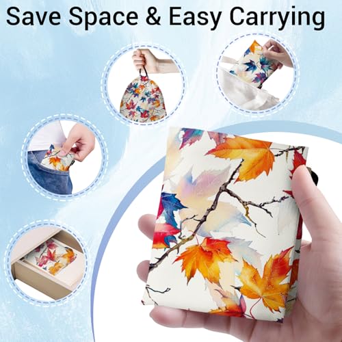 Image of Maple Leaves Drawstring Grip Bags Autumn Small Gymnastics Athlete String Bag for Gymnasts Grip