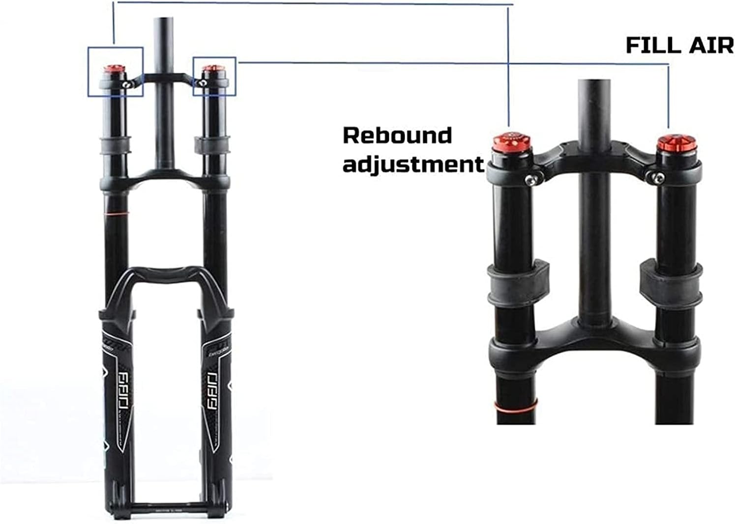 マウンテンバイクサスペンションフォーク、スノーモービルフォーク27.5に適した自転車フロントフォークを調整します