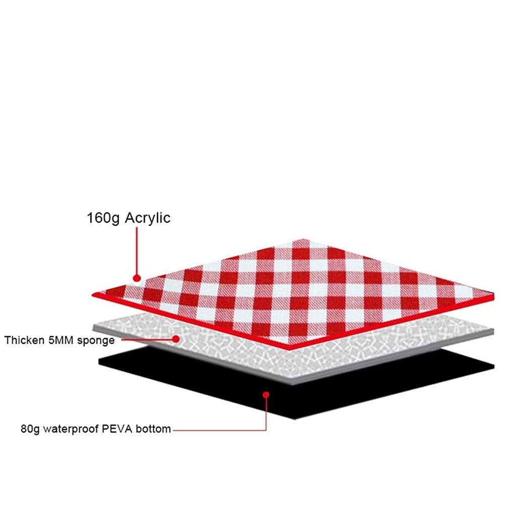 TILEZE Couverture Douce Respirante Épaissir Coussin pour Couverture Imperméable Pliante Extérieure Camping Plage Plaid Tapis De Pique-Nique/Rouge/150 * 200Cm