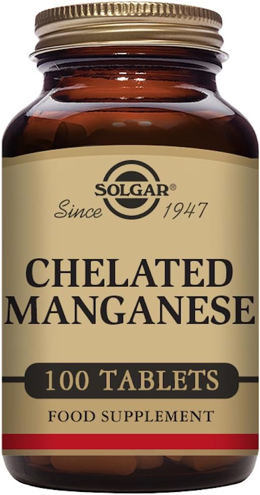 Solgar Chelated Manganese, 100 Tablets Supports Bone