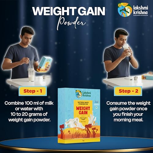 Image of Lakshmi Krishna Naturals Weight Gain Powder | Natural Mass Gainer with Millets, Nuts & Dates | Healthy Weight Gain & Muscle Support | No Added Chemicals | Easy Digestion | 1KG