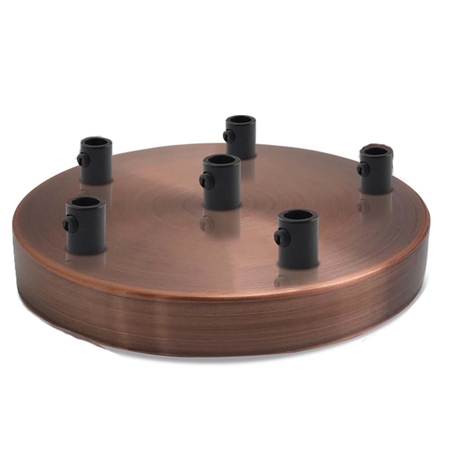 Ledsone 6 Outlet Copper Industrial 6 Out Ceiling Rose Light Fitting Ceiling Canopy Light Kit 120Mm For Pendant Light Ceiling Light Wall Lamp Chandelier, Copper 6 Hole With Ceiling Plate Bracket