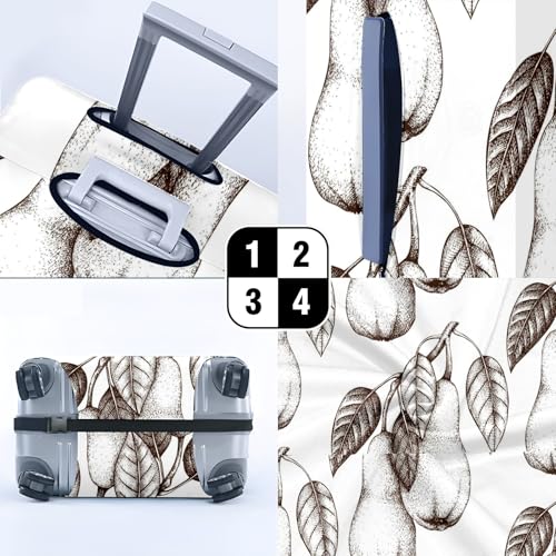 Travel Luggage Cover Suitcase Protector Scratch-Resistant Fit, Not Included Suitcase Pear Vintage S4