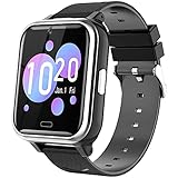 Kids Smart Watch Girls Boys - Smart Watch for Kids Watches Ages 4-12 Years with 17 Learning Games Dual Camera Music Video Player Alarm Clock Calculator Calendar Flashlight Children Toys Gifts (Black)