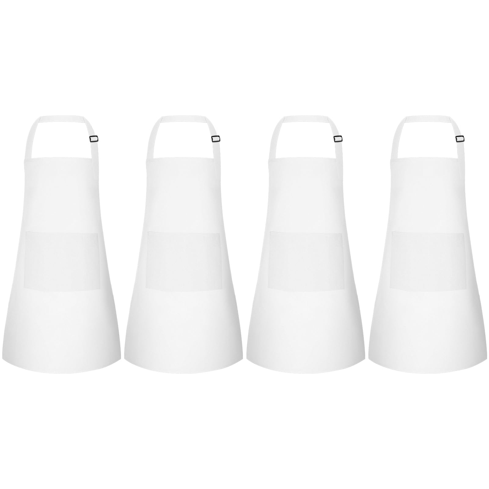 NACHLYNN 4 Pieces Kids Apron Adjustable Toddler Apron with 2 Pockets Kids Painting Aprons for Kids Painting Cooking Baking Crafts Activity (White)