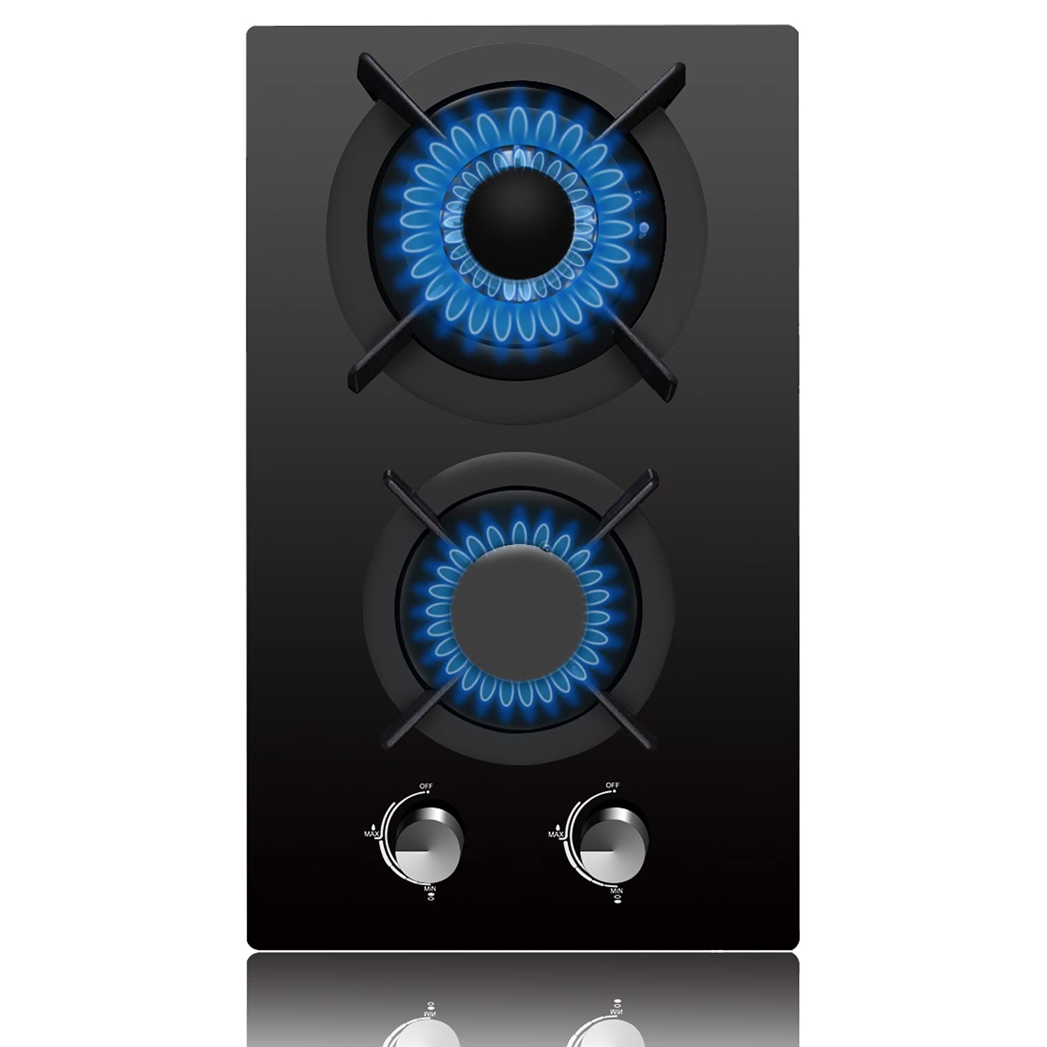 Buy vinmax Gas Cooktop 2 Burners, 12 Inches Portable Builtin Gas Hob