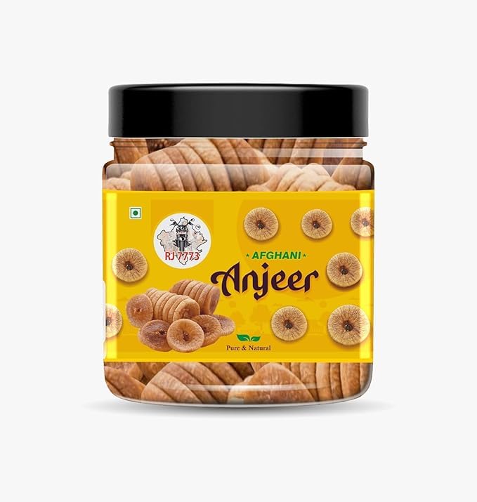 Image of RJ 7773 Premium Dried Afghani Anjeer, Rich in Fibre, Calcium & Iron, Low Calorie, Fat-Free Dried Figs (500g)