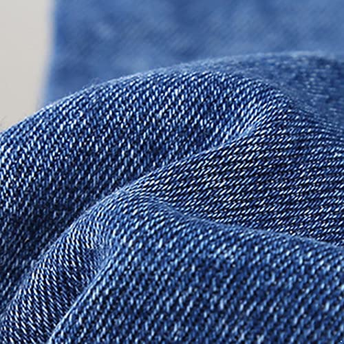 Kids Girls Elastic Waist Denim Bell-Bottoms Pants with Lace Pearls Raw Hem Casual Flared Jeans4