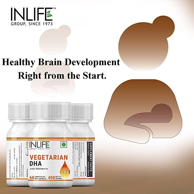 Miniatura 4 de IKJ Suplemento de Omega 3 DHA vegano a base de plantas Aceite de algas 400 mg - 60 cápsulas vegetarianas (paquete de 1)