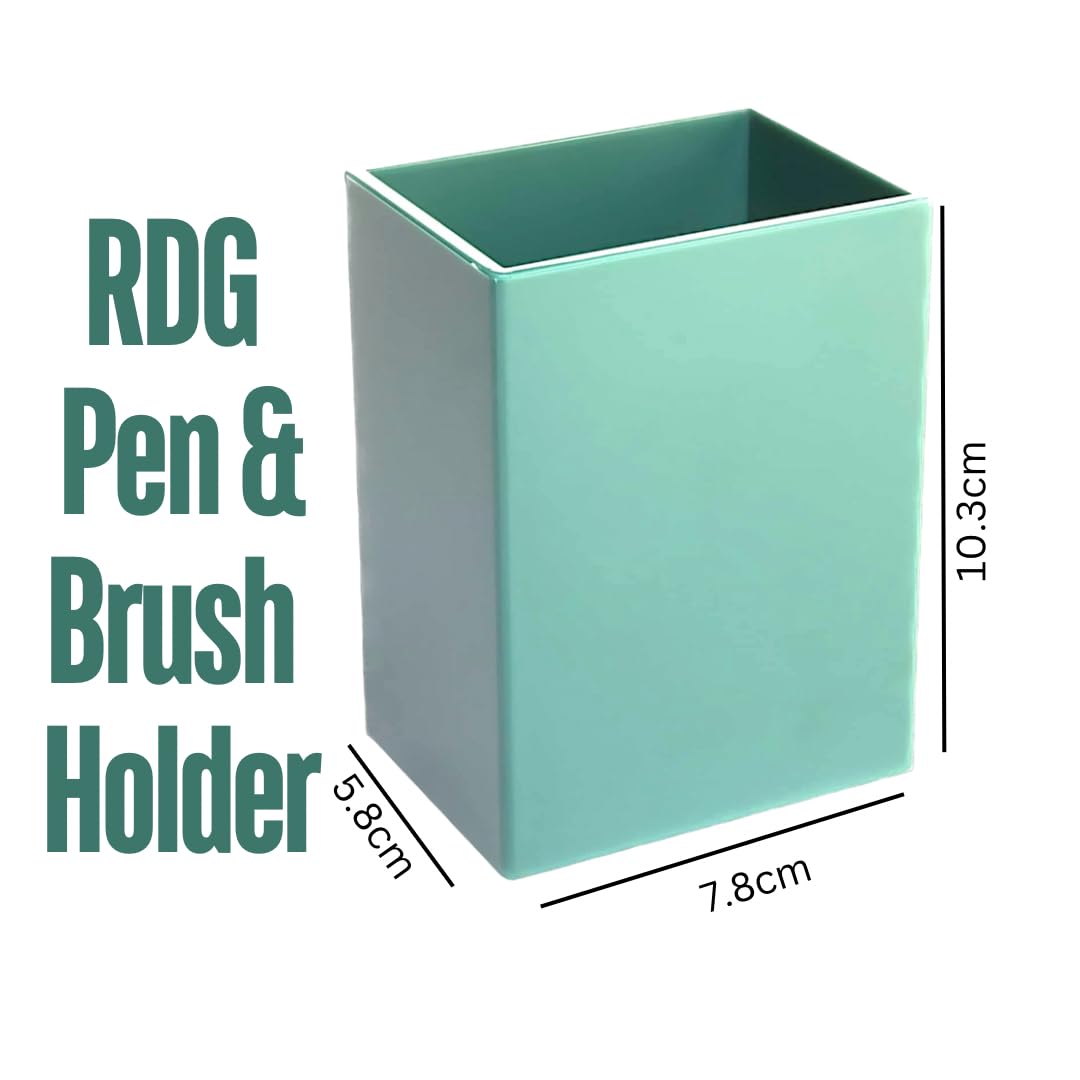 RDG Pot à Crayons Mignon En Plastique Bleu Clair - Organiseur De Bureau Rectangulaire - Léger, Stable Et Antidérapant - Pour Stylos, Pinceaux, Fournitures Scolaires