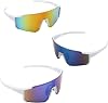 Running Glasses, 3Pcs Ski Sunglasses for Men and Women, Cycling Glasses, Polarised Sun Glassess UV400 Protection, Sports Sunglasses for Hiking, and Outdoor Activities, Lightweight Durable