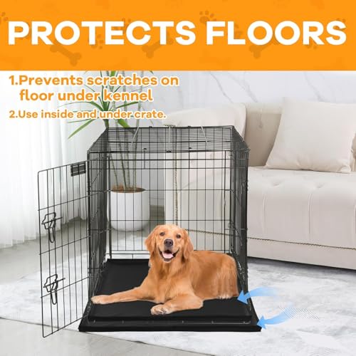 Image of Jainsons Pet Products Replacement Tray for Pet cage, Dog Crate, Dog Kennel, Dog Cage Replacement Tray, Plastic Bottom Pan Floor Liners for Pet Cages Crates Kennels Dogs Cat (42 INCH, Black)