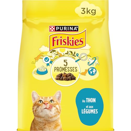 FRISKIES | Chat | Croquettes complètes pour Chats Adultes | Au Thon et aux Légumes | Aliment Complet Riche en Vitamines et Minéraux | Sac | 3 KG