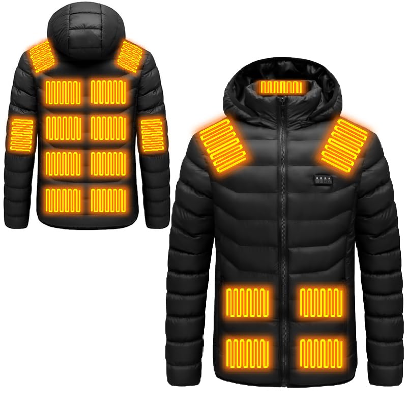 Zone 19 Heated Cotton Jacket Adjustable Temperature Heated Jacket Thicker and Warmer mens hooded jackets