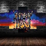 LIVELJ Puzzle-kiss Rock Band Rock N Roll/Frameless/5 Teilig Leinwand stück Kunstdruck Lein wandbild HD Leben Wohnzimmer Büro Dekoration