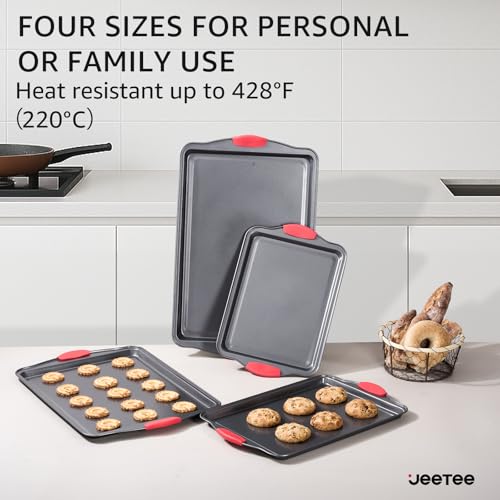 Image of JEETEE 36Pcs Pots and Pans Set Non Stick, Cookware Set W /Baking Sheets | Healthy Non Toxic Induction Cooking Set W /Saucepans,Griddle, Saute Pan, Baking Trays & Pancake Rake Set (PFOA, PFAS Free)
