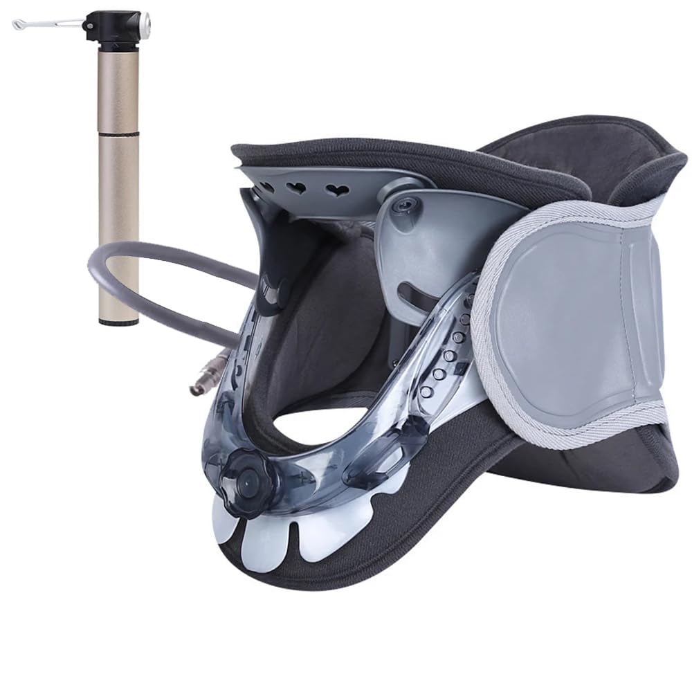 Dispositif de Traction du Cou Cervical,Orthèse de Col et Réglable,Collier Cervical Gonflable,Cervicale Soulage La Douleur for Distraktions Device,Outil de Thérapie de Correction D'étirement du Cou