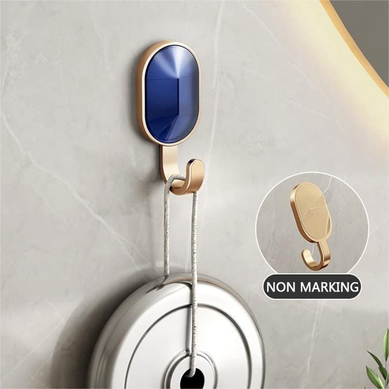 Ganchos for ropa, gancho de pared Gancho multifuncional Gancho de carga fuerte sin perforaciones Gancho for colgar en la puerta de viscosa Gancho adhesivo sin rastro Gancho de pared (Color : Sapphire