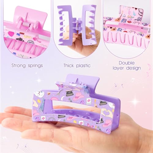 Pinzas de cabello rosas 4 piezas para mujer y niña miniatura 3