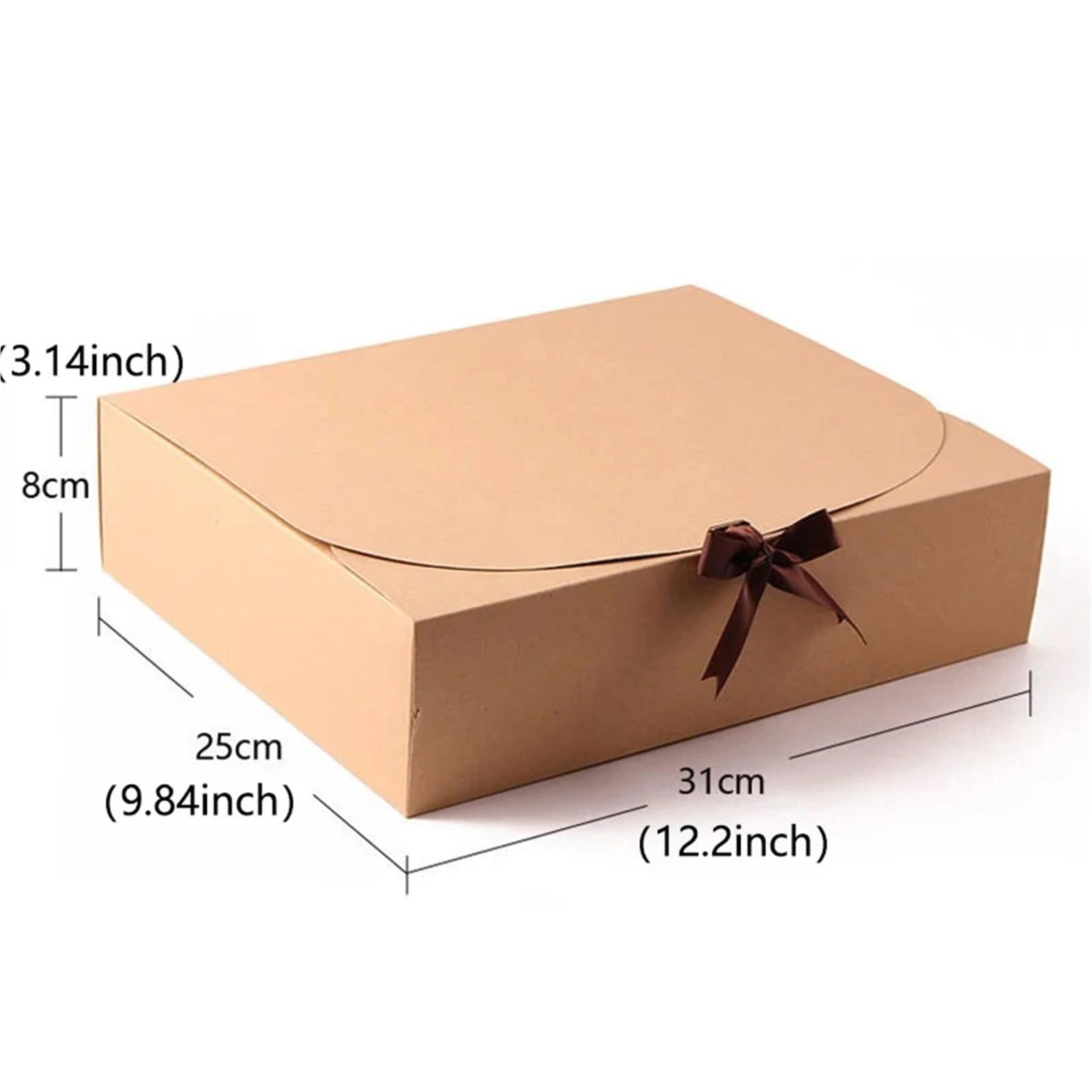 Geschenkbox 10 Stück Geschenkkarton mit Schleifenband | Perfekt for Partys, Hochzeiten, Geburtstage, Feiertage, Kraftpapier-Box(WHITE)