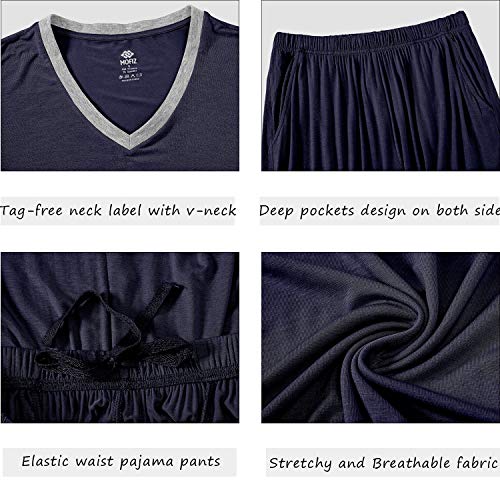 Image of JINSHI Women's Pajamas Set Short Sleeve Top and Capri Pants Lightweight Sleepwear Comfy Pjs Lounge Set with Pockets