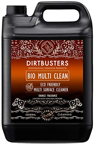 Dirtbusters Bio Multi Surface Cleaner, Eco Friendly Highly Concentrated All Purpose Cleaner To Clean Surfaces, Floors, Walls, Kitchen & Bathroom, Orange (5L) Dirtbusters Bio Multi Surface Cleaner, Eco Friendly Highly Concentrated All Purpose Cleaner To Clean Surfaces, Floors, Walls, Kitchen & Bathroom, Orange (5L)