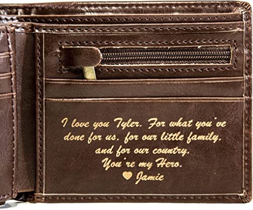 Swanky Badger Personalized Mens Wallet - The Perfect Mens Gift, Boyfriend Gift, Father's Day Gift Or Groomsmen Gift - Personalized Gifts For Men: A Bifold Wallet With Id Sleeve And Coin Pocket #TOP5