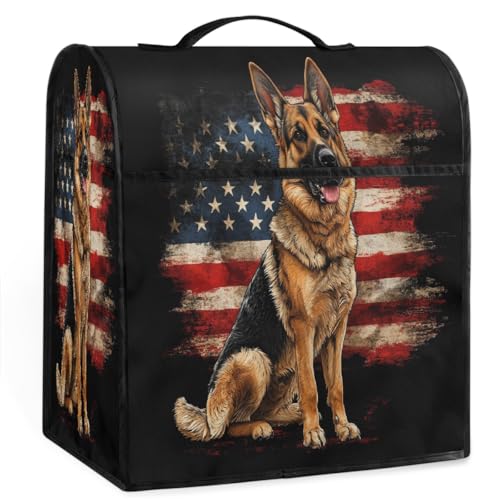 Mexpekil Funda para batidora de pie con bandera de pastor alemán, 5-8 cuartos de galón, cubiertas antipolvo para electrodomésticos de cocina con asa superior y bolsillos, accesorios universales para