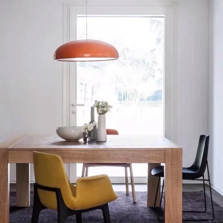 Pendentif LED moderne orange de 35cm au design nordique épuré