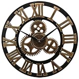 European Vintage Wander: un hermoso aspecto envejecido, este reloj de pared está hecho a mano con un acabado de aspecto vintage con un aspecto lleno de espacio. El reloj está hecho a mano en madera de alta calidad con una gran decoración ornamental y textura de metal tallado. Cada reloj es único.