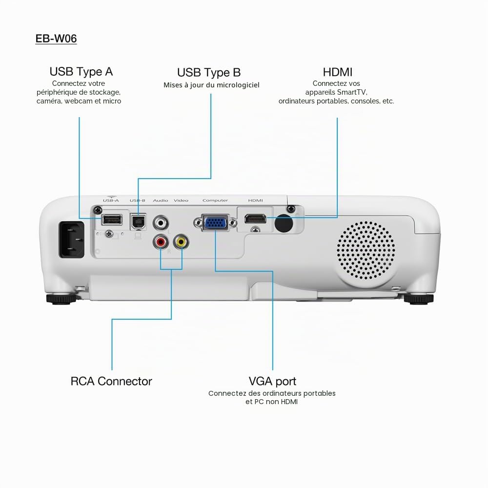 Projecteur Epson V11H973040 HDMI 3700 Lm Blanc